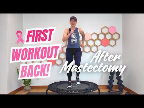 My First Workout After Mastectomy (5 Weeks Post-Op) | Gentle 15 Min Rebounder + Strength thumbnail