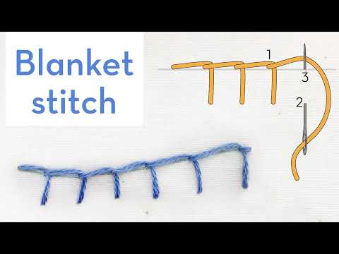 Blanket Stitch - How to quick video tutorial - hand embroidery stitches for beginners