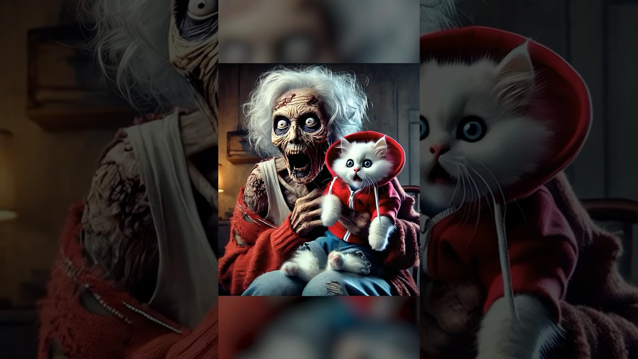 Grandma Turns Zombie: How Will the Kitten Survive the Chaos? #kittten #ai #cats #catvideos #cat