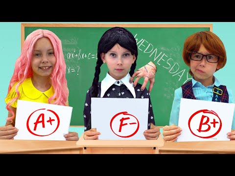 Wednesday Addams and Alice at school - Funny Stories about diversity among kids