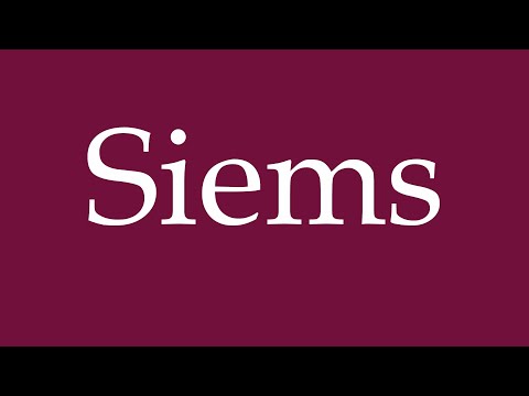 How to Pronounce ''Siems'' Correctly in German