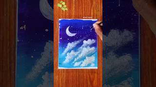 Easy Poster colour painting techniques | Painting night sky #shorts