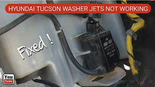 Hyundai tucson screen washer jet not working due to dirty washer jet bottle & washer jet pump filter