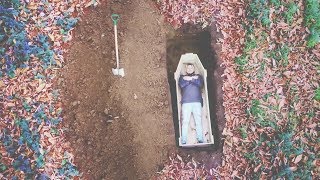 I Spent the Night in a Homemade Coffin Buried Alive &amp; It Went Too Far (Sleep in a Coffin Challenge)