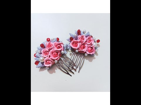 Hair Comb with Clay | DIY | Floral Hair comb | very easy | Handmade jewelry | Hair Accessories