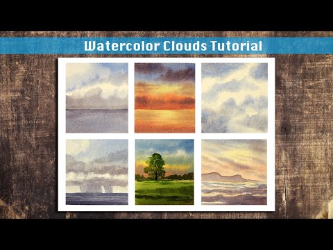 How To Paint Clouds in Watercolor for Beginners - Step by Step Tutorial