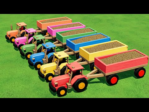 TRACTOR OF COLORS! LOAD WOODEN TRACTORS & TRANSPORT POTATO TO SELL POINT - FS22