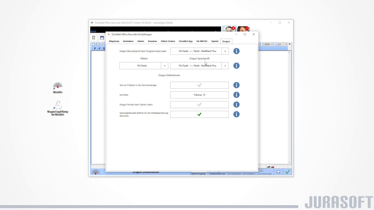 Sprachprofil einrichten
