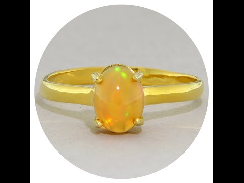 Inel Argint 925 Aurit Opal Natural - Magie si Rafinament