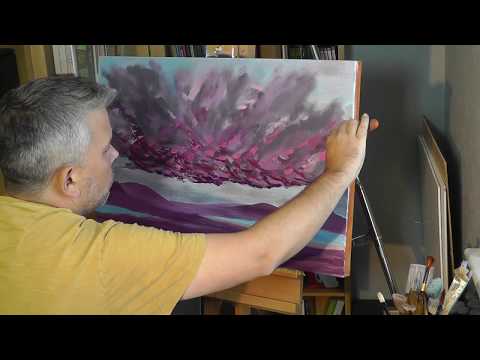 Magenta Storm Time Lapse Painting By Ross Hardy