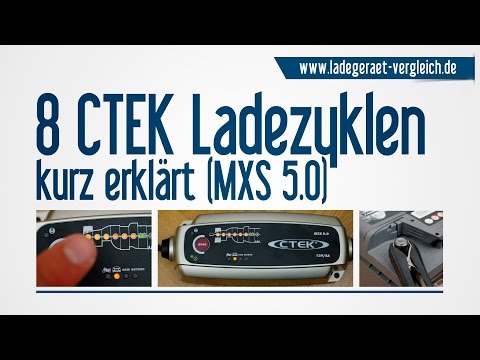 CTEK charging cycles - 8 charging cycles of CTEK car battery chargers explained using the MXS 5.0...
