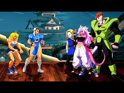 CHUN LI and ELIZA vs ANDROID 18 and 21 - A Battle of Martial Arts and Machines!