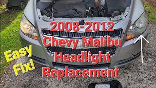 Chevy Malibu headlight bulb replacement.                                          NO BUMPER REMOVAL!