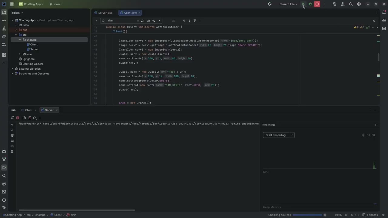 Chat App in Java | Swing app