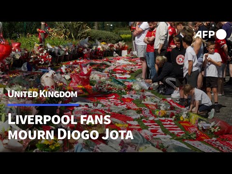 Liverpool fans mourn Diogo Jota's death at Anfield | AFP