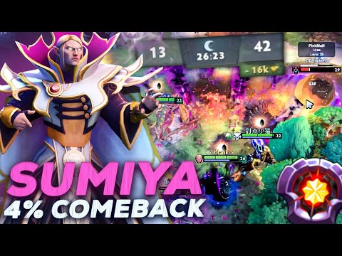 Sumiya Invoker Epic 4% Probability Comeback - World's Best Invoker Spammer Dota 2