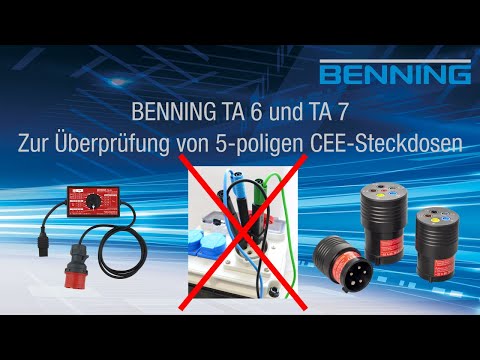 Messadapter BENNING TA 6 und TA 7 zur Prüfung von 5-poligen CEE Steckdosen