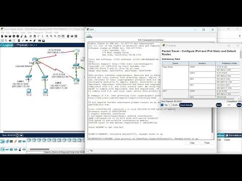 SRWE 15.6.1 Packet Tracer - Configure IPv4 and IPv6 Static and Default Routes