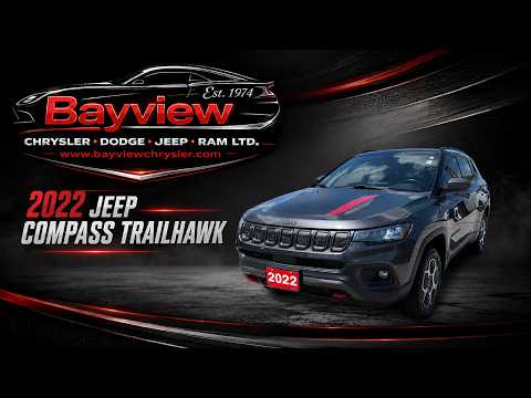 2022 Jeep Compass Trailhawk 4x4 in Gray for sale at Bayview Chrysler Dodge Jeep Ram in Sarnia, ON