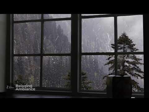 Rain On Window with Thunder SoundsㅣHeavy Rain for Sleep, Study and Relaxation