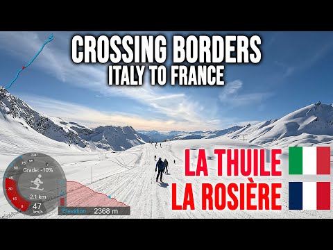 [4K] Skiing La Thuile - La Rosière, Crossing Borders, Espace San Bernardo Italy France, GoPro HERO13