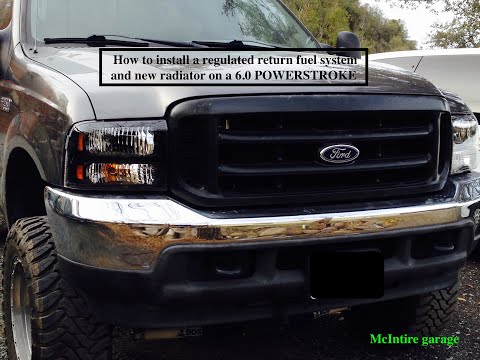 how to install a regulated return fuel system and new radiator on a 04 6.0 powerstroke