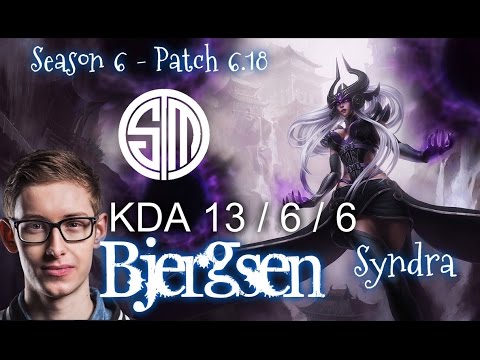 TSM Bjergsen SYNDRA vs TWISTED FATE Mid - Patch 6.18 KR Ranked | League of Legends