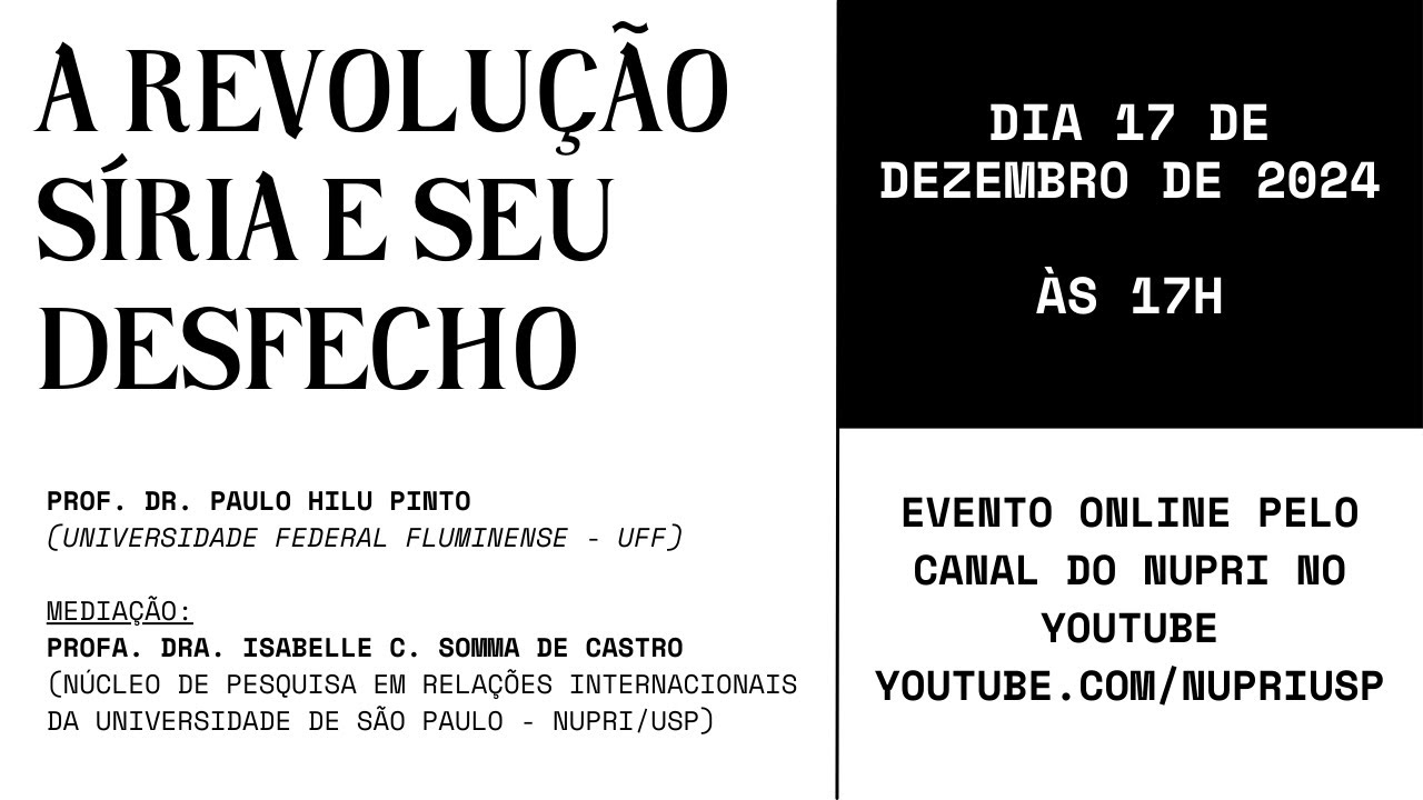 Seminário | A Revolução Síria e seu Desfecho