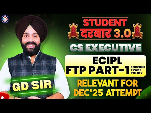 🔴"Student" दरबार 3.0 I ECIPL FTP Lecture - 4  | 🧠💼 CS GD Saluja | 📅 Dec’25 Prep 🚀