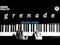 Bruno Mars - Grenade  𝗙𝗘𝗠𝗔𝗟𝗘 𝗞𝗘𝗬 Slowed Acoustic Piano Instrumental Cover Lyrics