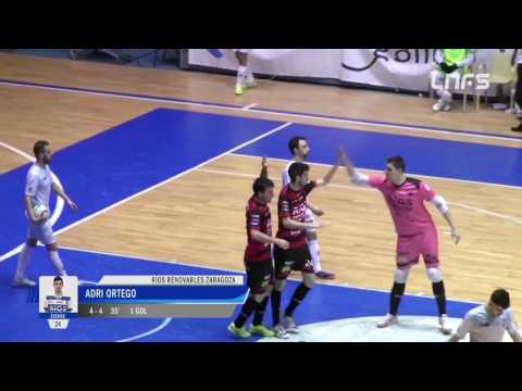 Gol Adrián Ortego (4-4) en el Santiago Futsal - Ríos Renovables Zaragoza. J20, 1Div