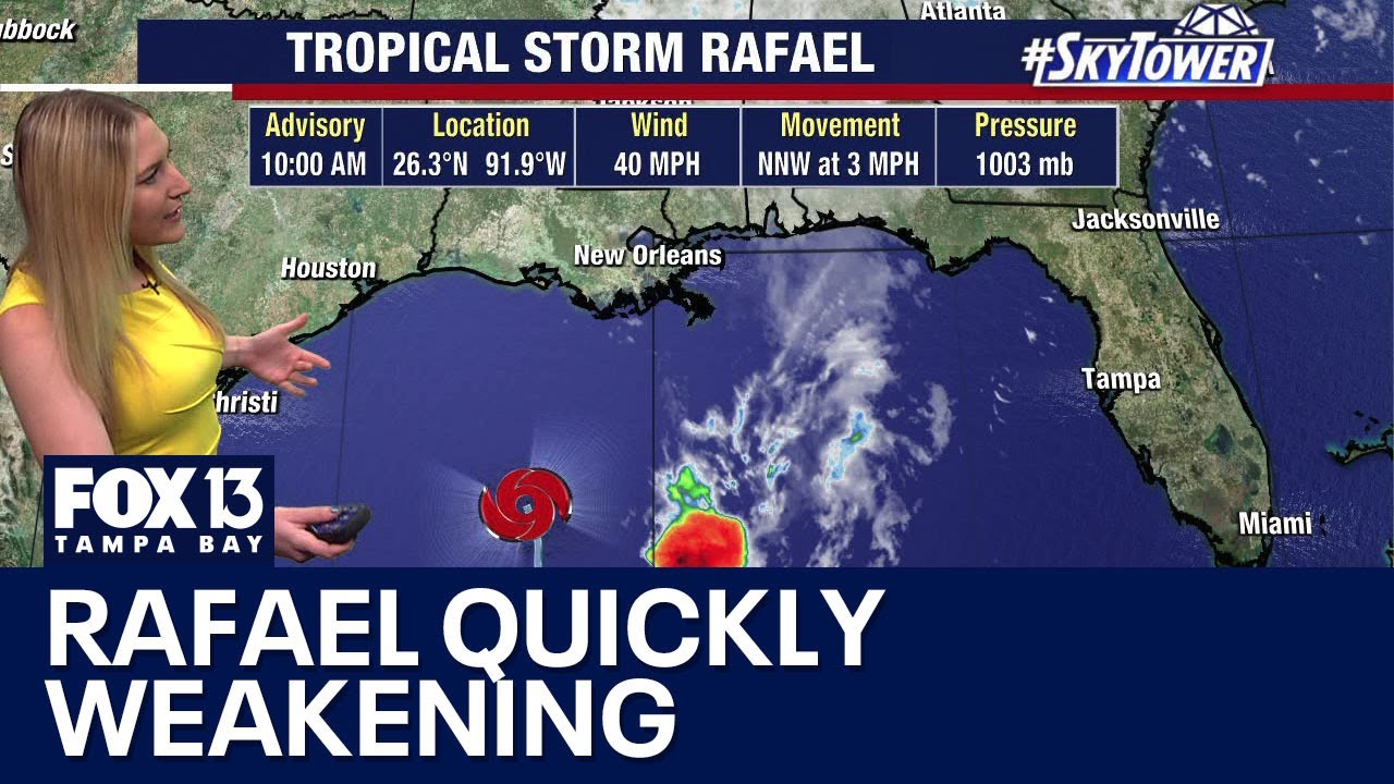 Rafael quickly weakening