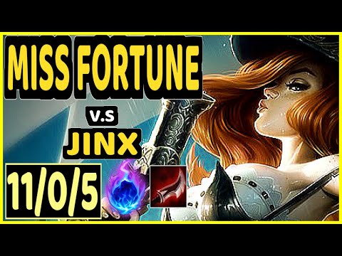 BANG (MISS FORTUNE) vs JINX - 11/0/5 KDA BOTTOM ADC GAMEPLAY - KR Ranked DIAMOND