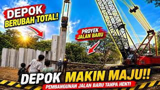 Download lagu NEW SAWANGAN DEPOK ROAD ‼️The Long-Awaited Latest Progress on sheet pile installation mp3