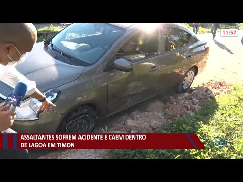 Após roubo de carro, assaltantes caem em lagoa em Timon 07 06 2021