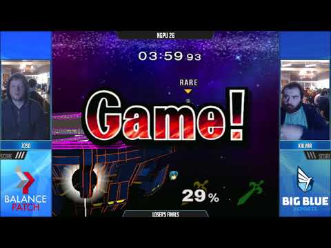 NGPU 26 SSBM - Zoso (Default Marth) vs. Kalvar (Red Marth) - Melee LF