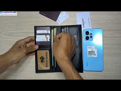 BISON DENIM Genuine Leather Card Holder Long Wallet