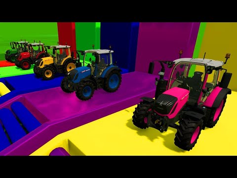 LANDINI TRACTOR vs JOHN DEERE TRACTOR PARKOUR - Farming Simulator 22