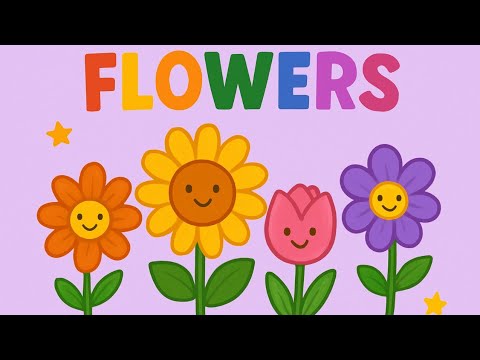 Flowers Name - English & Hindi For Kids | Preschool | Nursery | LKG | UKG |Learn Flowers |Rose |Lily