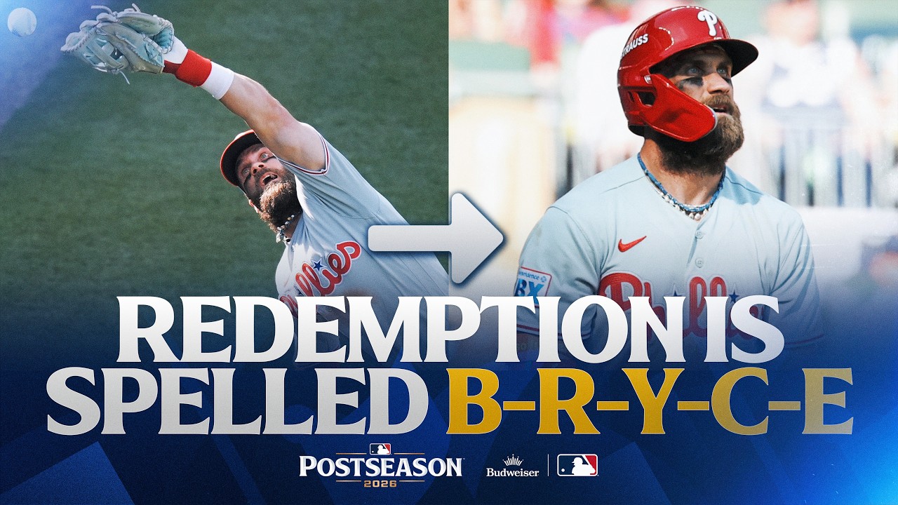Redemption is spelled B-R-Y-C-E 😤 Bryce Harper misplays ball, hits game-tying homer!