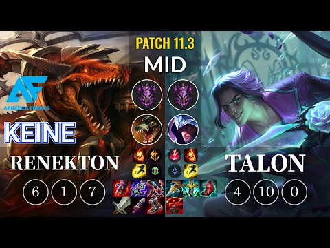 AF Keine Renekton vs Talon Mid - KR Patch 11.3