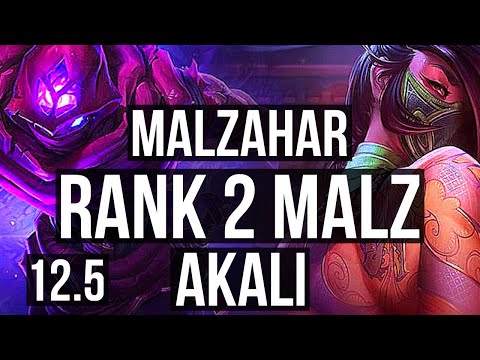 MALZ vs AKALI (MID) | Rank 2 Malz, 6/2/9, 1.1M mastery, Dominating | KR Master | 12.5