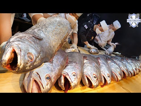 여름 보양식의 끝판왕! 한마리에 60만원하는 압도적인 민어 해체쇼와 한상차림/Overwhelming Sashimi Restaurant!Brown Croaker Dismantling