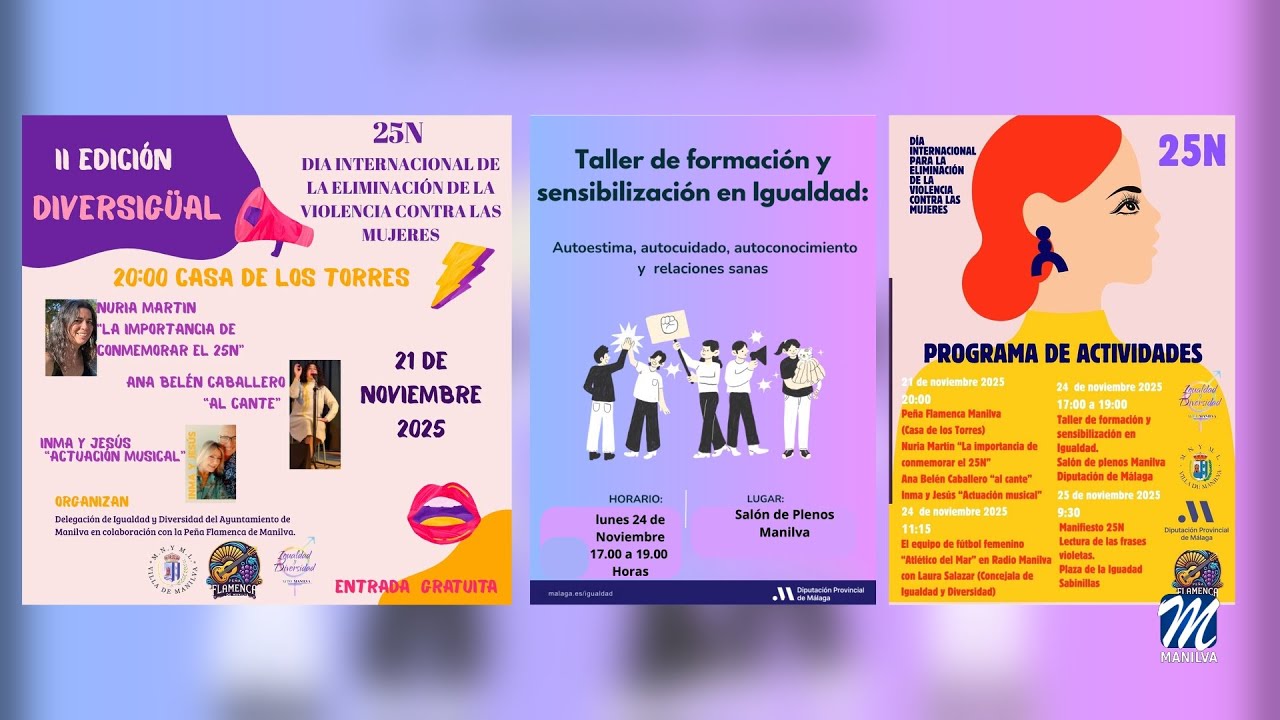 Programa del 25N del área de Igualdad y Diversidad