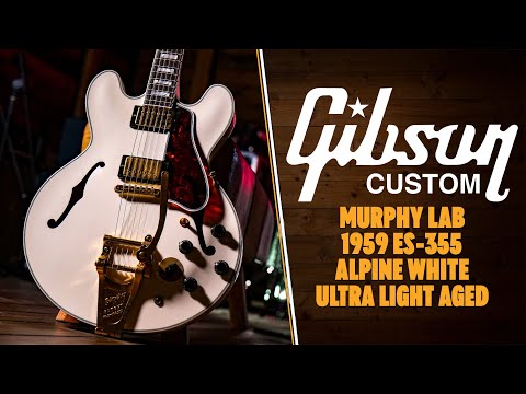 Gibson Custom Murphy Lab 1959 ES-355 Varitone Bigsby | Alpine White - Ultra Light Aged image 12