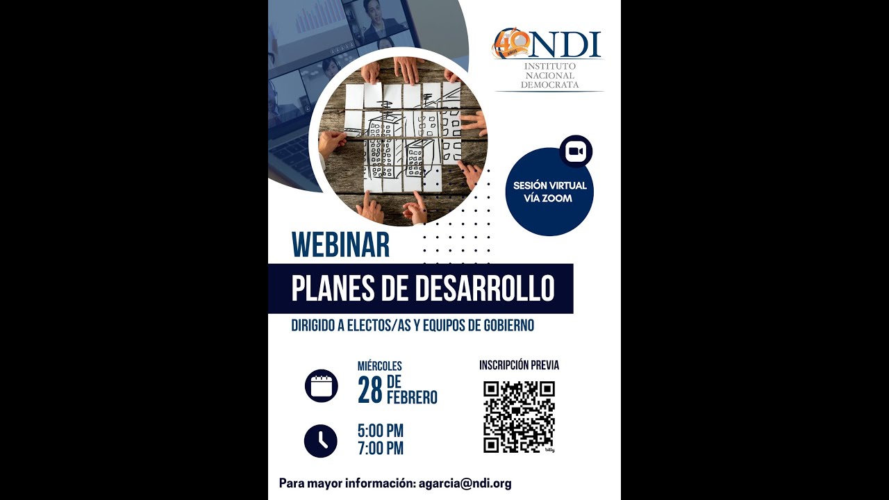 Webinar "Planes de Desarrollo" Dirigido a Electas/Electos y Equipos de Gobierno. 28 de febrero 2024
