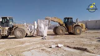 Caterpillar 950H Loaders in Action at a Marble Quarry