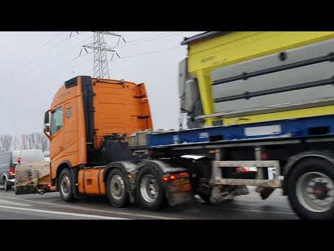 Snow Plowing a Dutch Freeway