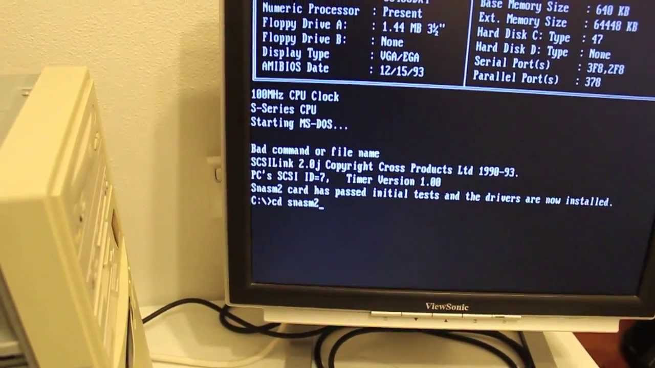 SNASM2 Sega Mega-CD Emulation Card on a 486DX4 100MHz