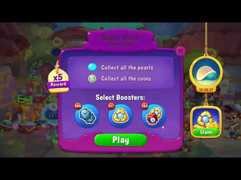 Fishdom 6828 Super Hard Level - 10 moves - NO BooSTERS